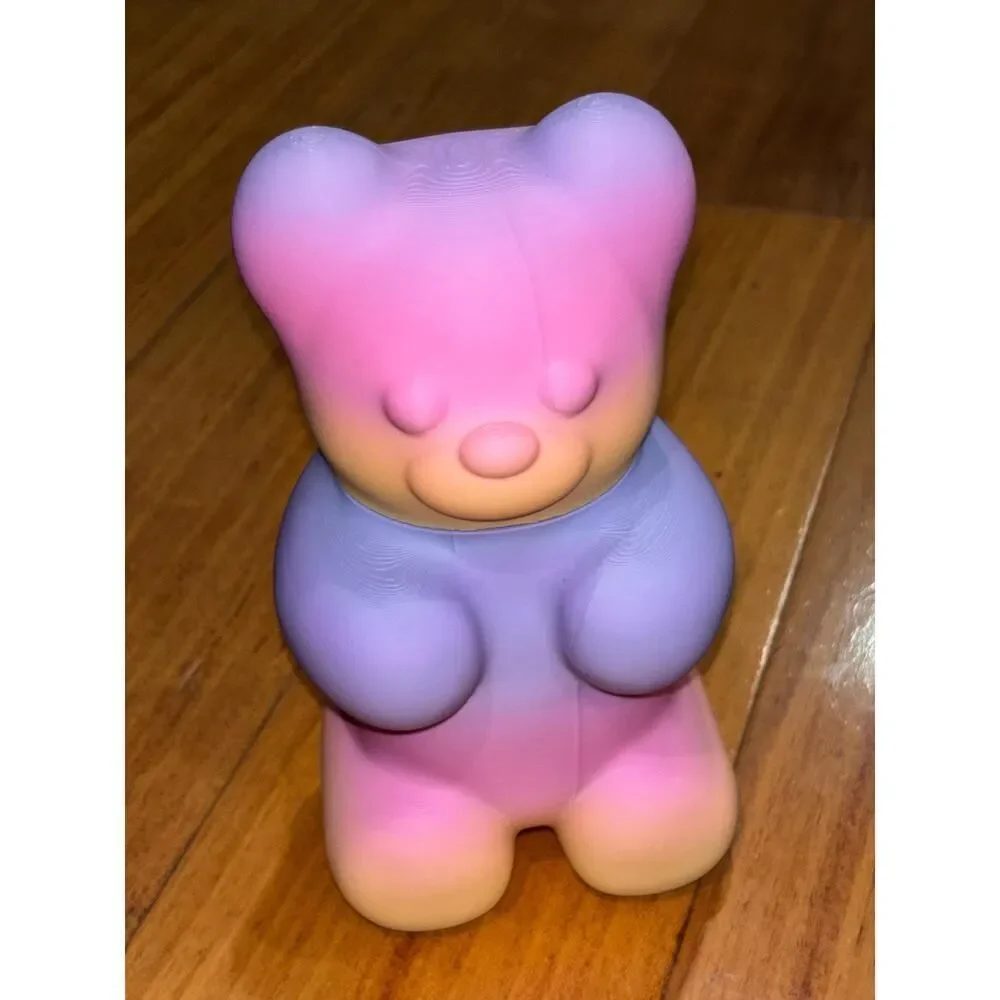 Gummy Bear Candy Jar | Pastel Ombre Storage Container, Desk Organizer